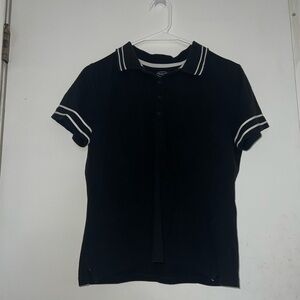 Talbots Black Polo with White Accents